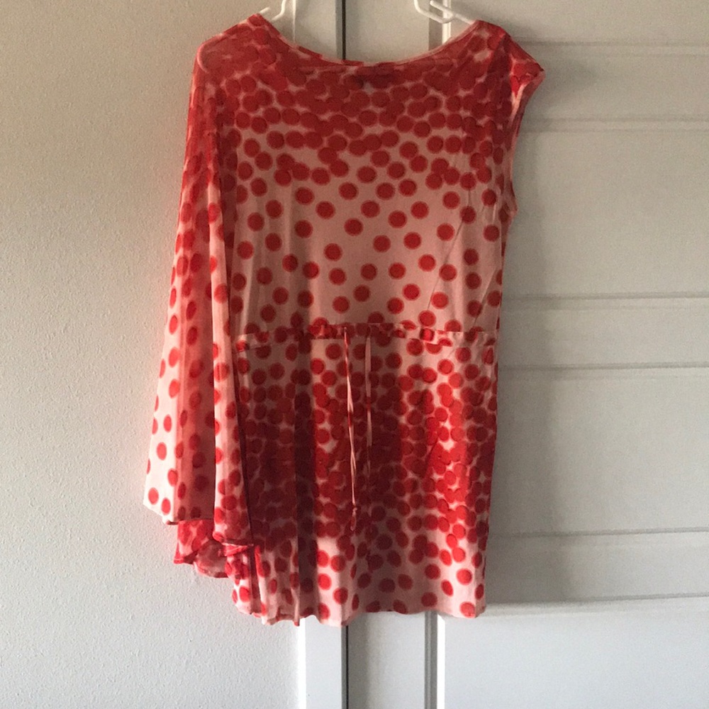 Pink and red polka dots dress